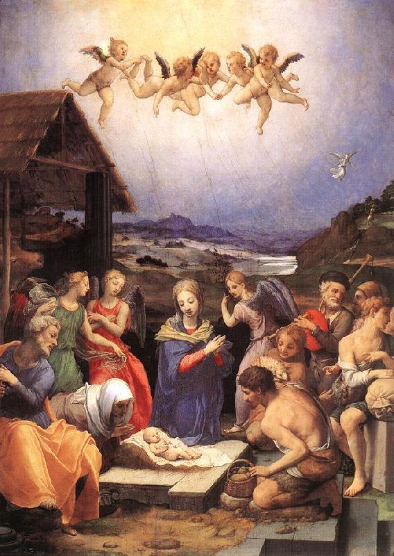 BRONZINO, Agnolo Adoration of the Shepherds sdf Sweden oil painting art